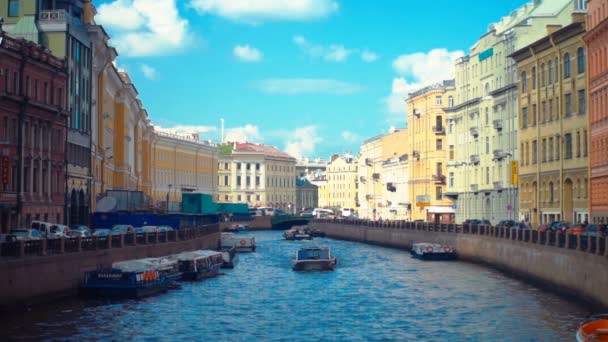 Moyka rivier in St.petersburg — Stockvideo