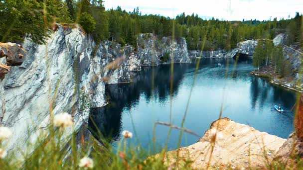 Μάρμαρο Canyon Ruskeala Dolly πλάνο — Αρχείο Βίντεο