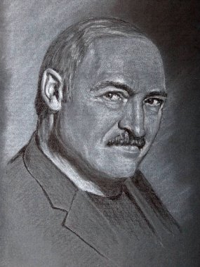 Beyaz Rusya sanatsal portre m Alexander Lukashenko başkanı