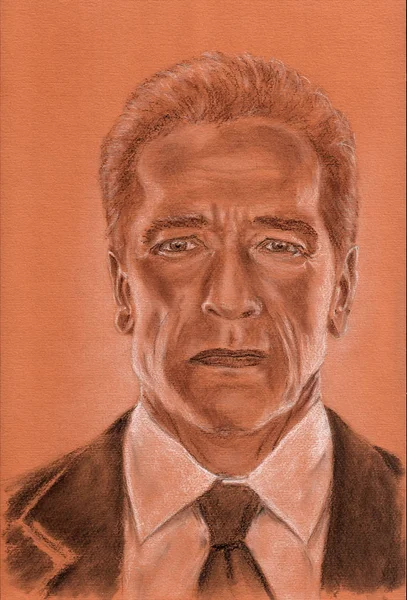Arnold Schwarzenegger talanted acteur artistiek portret — Stockfoto