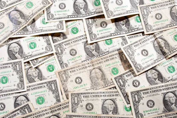 A lot of one dollar banknotes background — Stock Photo, Image