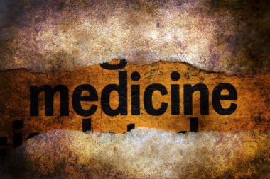 Grunge arka plan üzerinde tıp metin