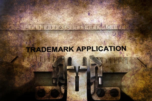 Trademark application on typewriter — Stock Photo, Image