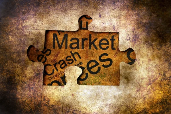 Crash markt puzzel concept — Stockfoto