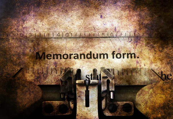 Memorandum form on vintage typewriter — Stock Photo, Image