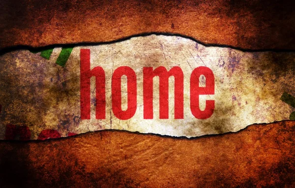 Home text on torn paper grunge concept — Stock Photo, Image
