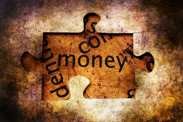 Money Puzzle Grunge Konzept — Stockfoto