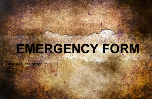 Emergency form grunge concept — Stockfoto