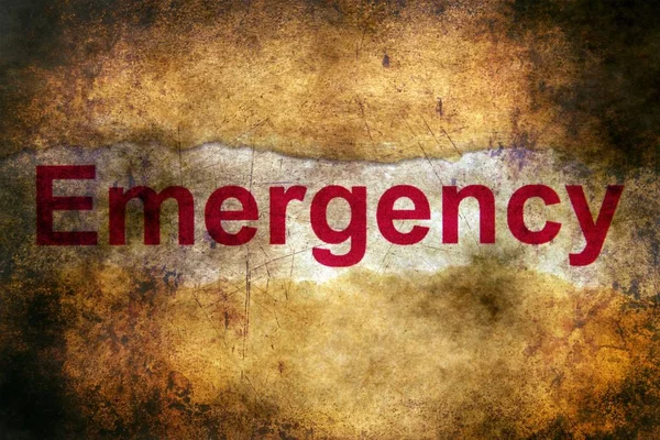 Emergency text on grunge background — Stock Photo, Image