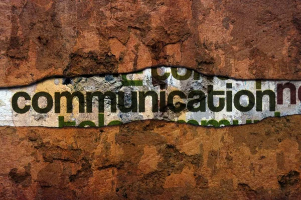 Kommunikationstekst på væg - Stock-foto