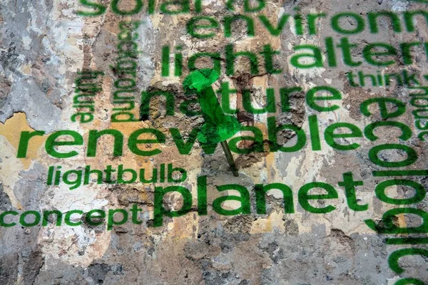 Renewable energy  text on wall — Stock Photo, Image