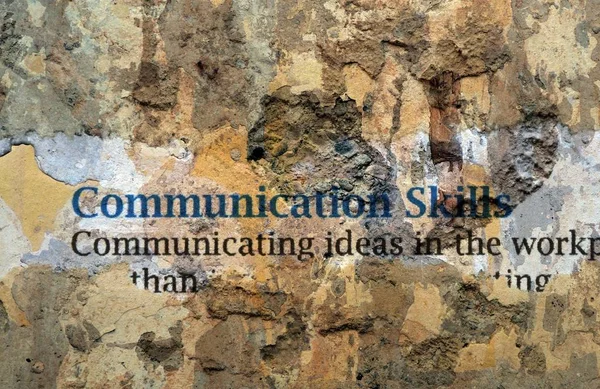 Komunikační dovednosti text na zdi — Stock fotografie
