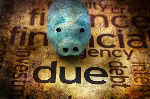 Piggy bank and due grunge concept — Stock Photo, Image