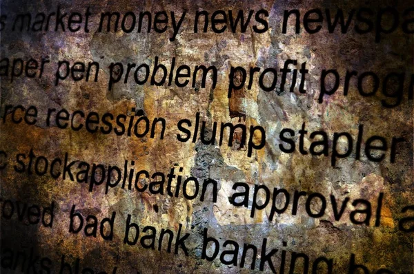 Recession text grunge koncept — Stockfoto