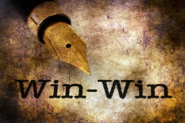 Win win tekst en vulpen — Stockfoto