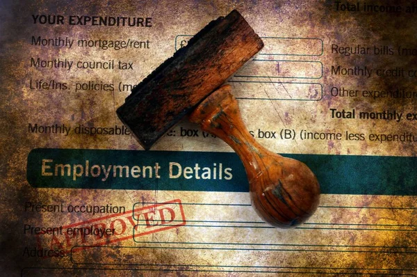 Employment application - approved grunge concept — Stock Photo, Image