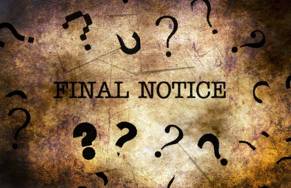 Final notice text on grunge background — Stock Photo, Image