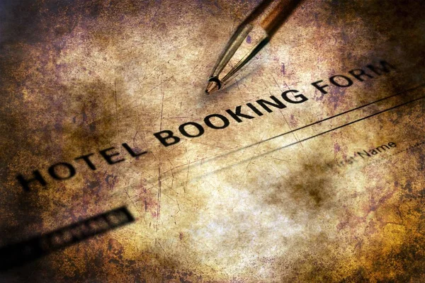 Hotel forma de reserva grunge concepto — Foto de Stock