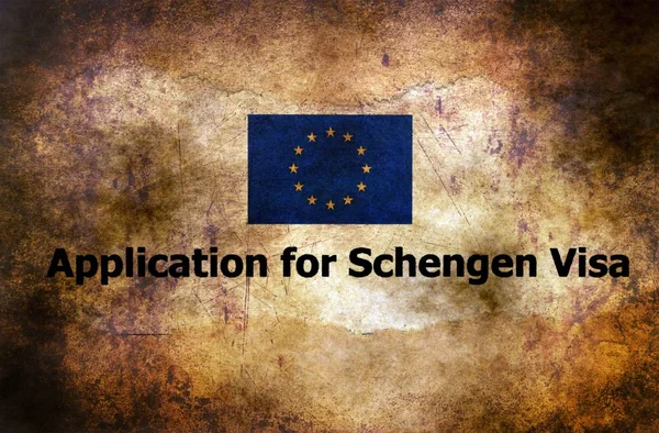 Αίτηση για βίζα Σένγκεν grunge έννοια Εικόνα Αρχείου
