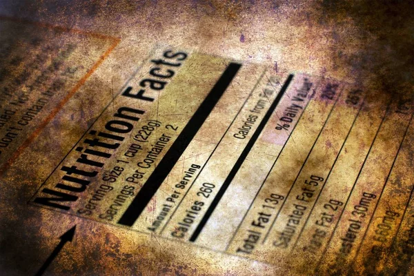 Nutrition facts  grunge concept — Stock Photo, Image