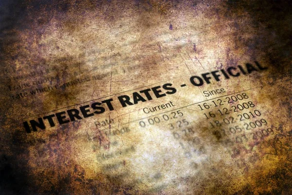 Concetto di grunge dei tassi di interesse — Foto Stock