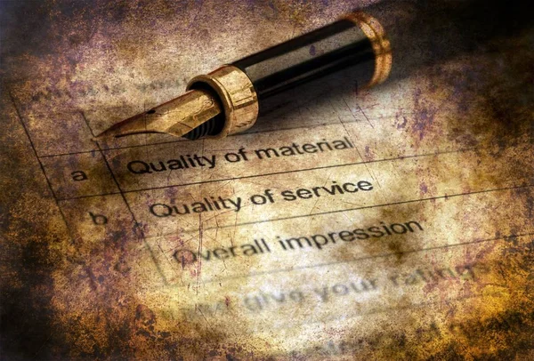 Koncepcja nieczysty formularz badania jakości — Zdjęcie stockowe