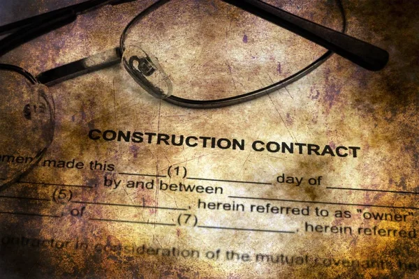 Construction contract grunge concept — Stock Photo, Image