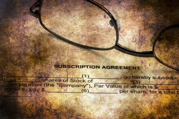 Subscription agreement grunge concept — Stock Photo, Image