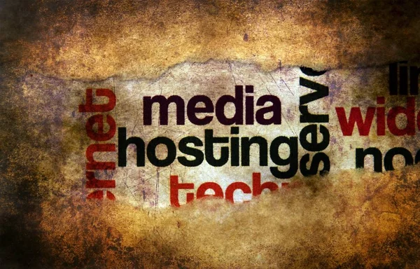 Media hosting grunge koncepció — Stock Fotó