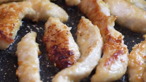 Poitrine de poulet panée Schnitzel friture — Video