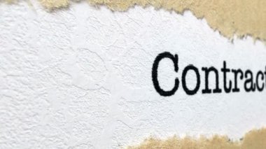 Yırtık kağıt sözleşme metni