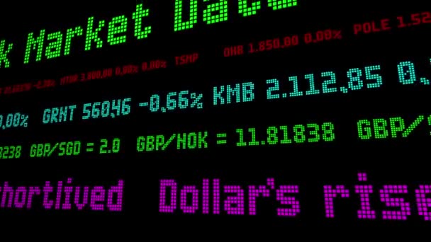 Vzestup dolarů poté, co práce zpráva dokazuje krátký žil — Stock video