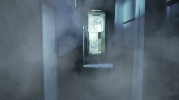 Foggy e assustador sujo Interiorrior — Vídeo de Stock