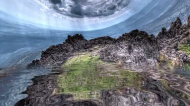 Dağlar şaşırtıcı suya yansıyan