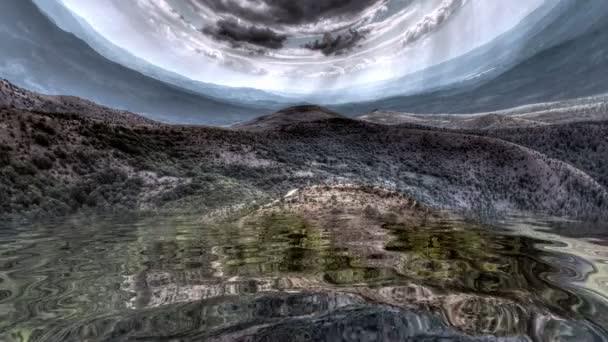 Increíbles montañas reflejadas en el agua — Vídeo de stock