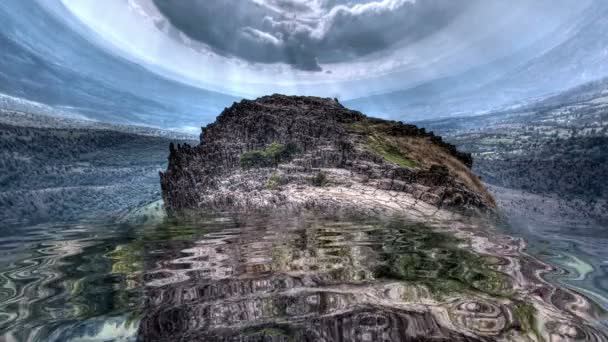 Increíbles montañas reflejadas en el agua — Vídeo de stock