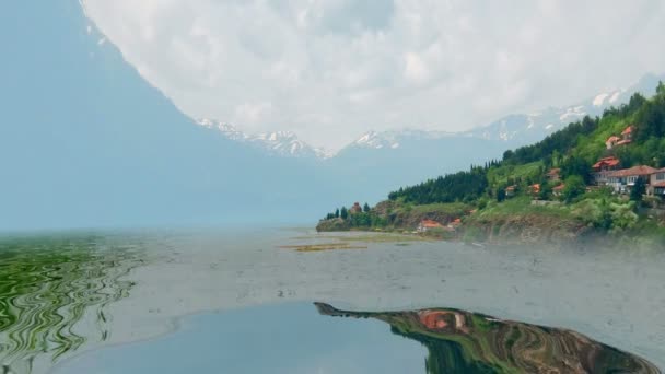 Woda Reflection kolorowe panoramą — Wideo stockowe