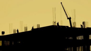 İnşaat İşçileri siluet sanayi sitesi