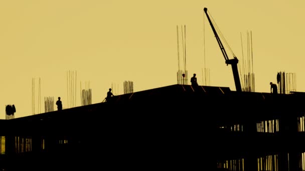건설 노동자 실루엣 산업 사이트 — 비디오
