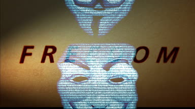 Özgürlük arka plan üzerinde anonim maskesi