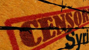 Sansürlü Suriye metin barbwire karşı