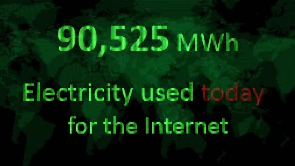 Elektriciteit die wordt gebruikt voor het internet — Stockvideo