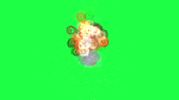 Explosões de fumaça na tela verde — Vídeo de Stock