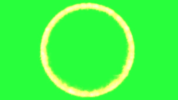 绿色屏幕上的圆形火焰 — 图库视频影像