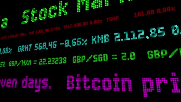 Harga bitcoin turun lebih dari 7% — Stok Video