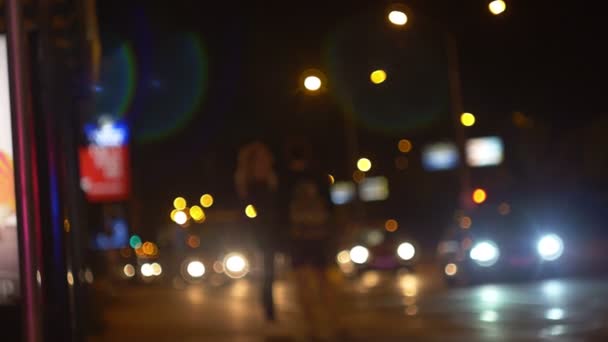街で夜の時間 — ストック動画