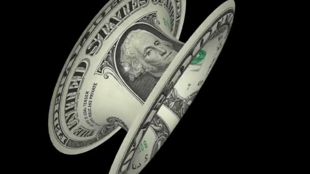 Долар перетворюється в життєвий пояс на зеленому екрані — стокове відео