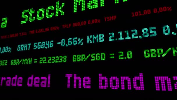 Rynku obligacji podnosi czerwone flagi na temat transakcji handlowych ticker akcji — Wideo stockowe