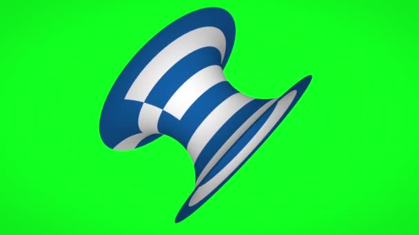 Bandeira da Grécia se transformando em cinto de vida em tela verde — Vídeo de Stock