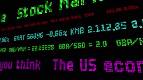 Az Egyesült Államok gazdasága nem olyan versenyképes vagy szabad, mint gondolja, tőzsdei ketyegő — Stock videók